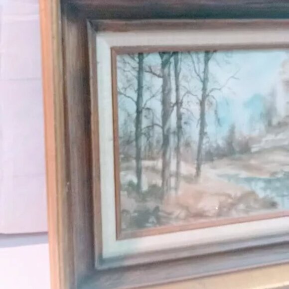 Hecho En Mexico Vintage Golden tone Wooden Picture Frame with signed Print - Picture 11 of 14